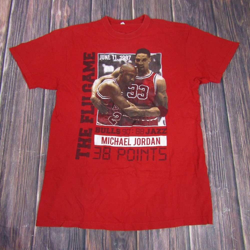 Vintage Michael Jordan Flu Game Shirt Men 2XL Flying Horse Pippen NBA 90s VTG